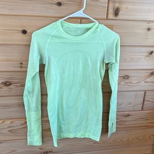 Lululemon neon yellow, long sleeve shirt- XS